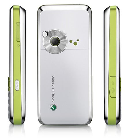 Sony Ericsson K660i mobile phone in white and green.Sony Ericsson K660i phone in white and lime green.