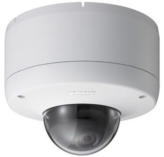 Sony IPELA SNC-DF80P dome security camera mounted on ceiling.