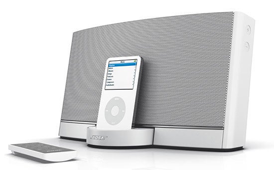 Bose SoundDock Portable with iPod and remote control.