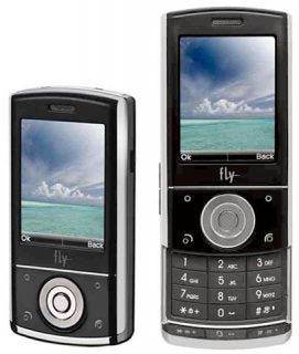 Fly SLT100 mobile phone closed and open views.