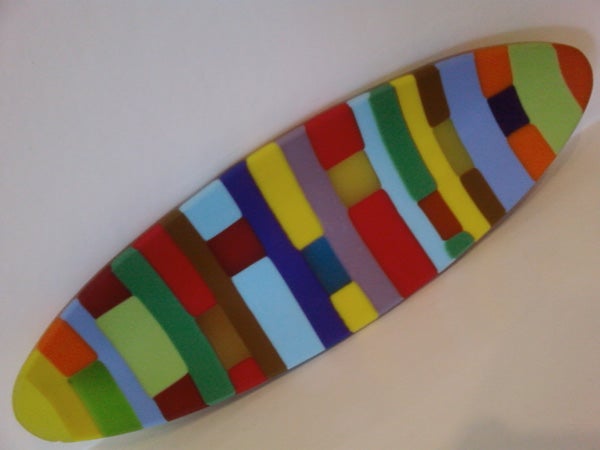 Colorful abstract surfboard designColorful abstract surfboard design on white background.