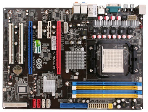 Sapphire PC-AM2RX780 motherboard component layout top view.