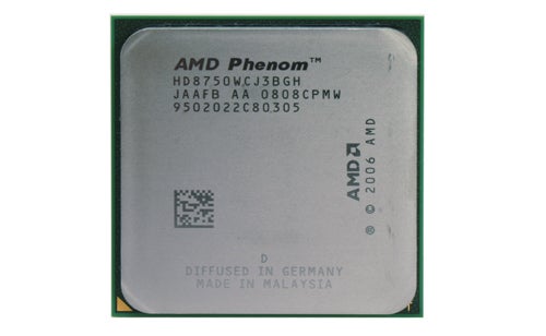 AMD Phenom X3 8750 processor on white background.