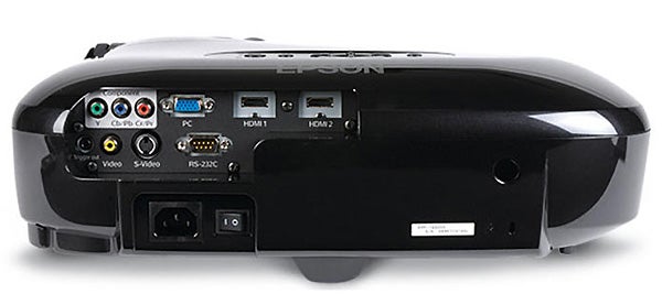 Epson EMP-TW2000 LCD projector rear connectivity ports viewEpson EMP-TW2000 LCD projector rear connectivity ports view.