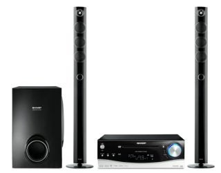 Sharp HT-DV50H 2.1-Channel AV system with speakers and subwoofer.