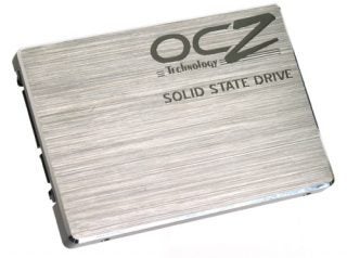 OCZ 64GB SATA II solid state drive on white background.