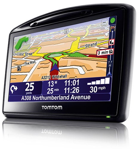 TomTom Go 930 Traffic navigation device displaying map.