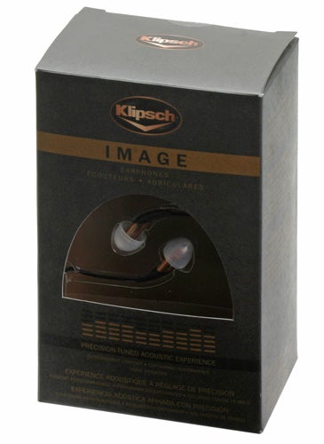 Klipsch Image X10 earphones in original packaging.Klipsch Image X10 Earphones packaging box.