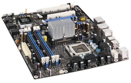 Intel DX48BT2 motherboard on a white background.