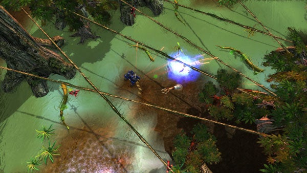 Screenshot of gameplay from Assault Heroes 2 with character firing weapons.Screenshot of gameplay from Assault Heroes 2 showing combat action.