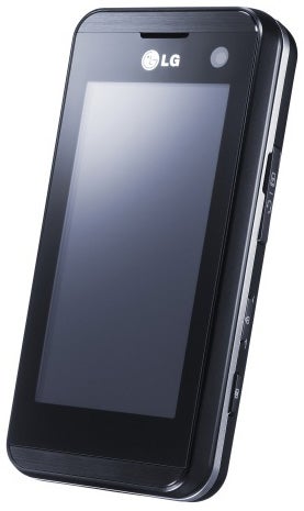 LG KF700 smartphone showing screen and buttons.