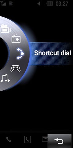 LG KF700 phone interface showing shortcut dial feature.