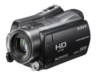 Sony HDR-SR12E Handycam with a black finish.