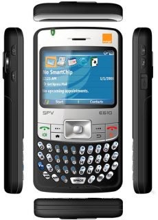 Orange SPV-E610 smartphone with QWERTY keyboard and screen.