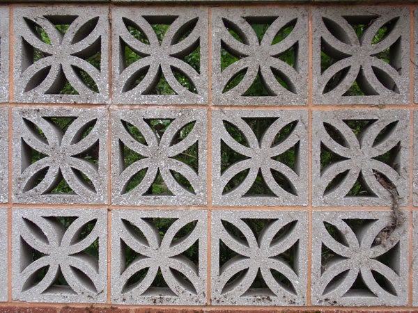 Decorative concrete block wall with geometric patterns.Decorative concrete blocks with geometric patterns.