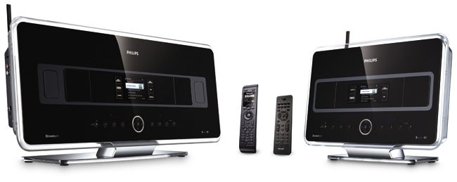 Philips Streamium WACS7500 music system with remote controls.