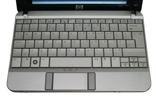 HP 2133 Mini-Note PC keyboard and touchpad close-up.