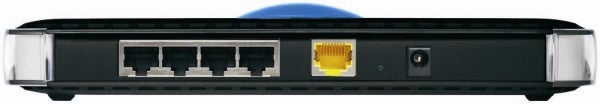 Back view of Netgear WNDR3300 router showing ports.Netgear WNDR3300 Wireless Router back panel ports