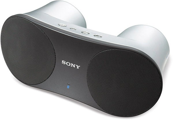 Sony SRS-BTM30 Bluetooth speakers on white background.
