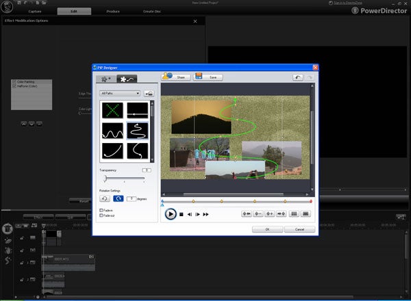 Screenshot of CyberLink PowerDirector 7 editing interface.