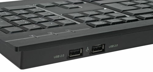 Enermax Aurora Premium keyboard with USB 2.0 ports.Enermax Aurora keyboard with integrated USB 2.0 ports.