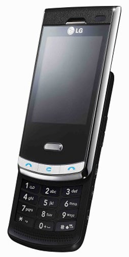 LG Secret KF750 phone with sliding keypad visible.