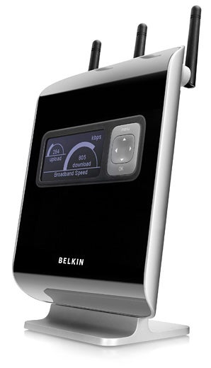 Belkin N1 Vision Wireless Router with digital displayBelkin N1 Vision Wireless Modem Router with display screen.