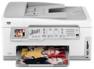HP Photosmart C7280 printer with printed photo output.