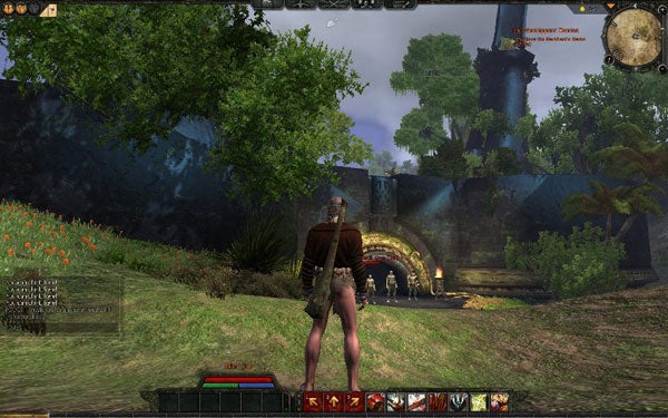 Screenshot from Age of Conan: Hyborian Adventures game showing character and UI.In-game screenshot of Age of Conan: Hyborian Adventures.