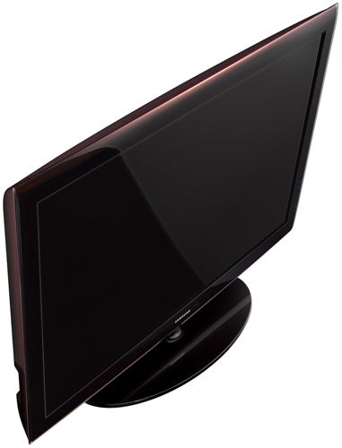 Samsung LE46A656 46-inch LCD TV on a stand.Samsung LE46A656 46-inch LCD television on a stand.