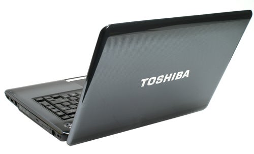 Toshiba Satellite A300-177 notebook rear view.Toshiba Satellite A300-177 Notebook open at an angle