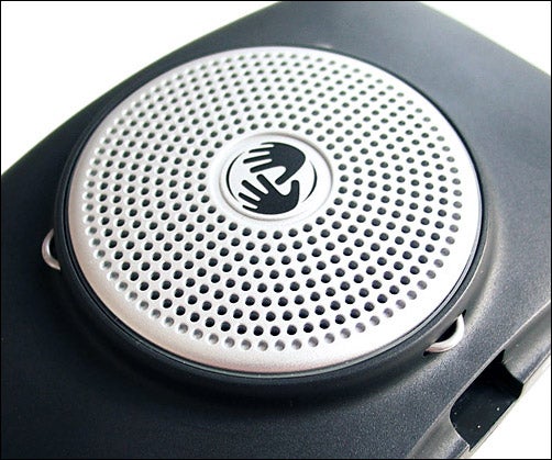 Close-up of TomTom GPS device speaker grill.Speaker detail on TomTom XL Traffic Europe 22 GPS device.