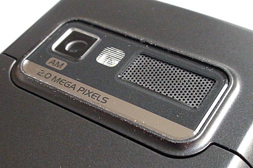 Close-up of Asus M530W smartphone's 2-megapixel camera and speaker.