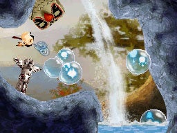 Screenshot of gameplay from the video game Soul Bubbles.Screenshot of Soul Bubbles game with character and bubbles.