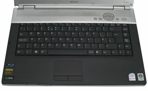 Sony VAIO VGN-FZ31Z laptop with keyboard and screen visibleSony VAIO VGN-FZ31Z laptop with open keyboard view.