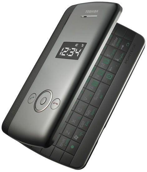 Toshiba Portégé G910 smartphone with keyboard visible.