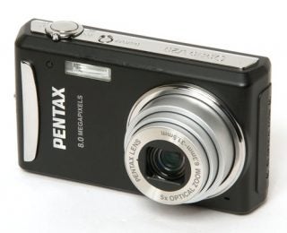 Pentax Optio V20 digital camera with lens extended.
