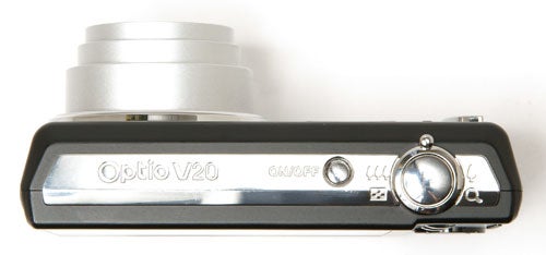 Pentax Optio V20 digital camera on a white backgroundPentax Optio V20 digital camera on white background.