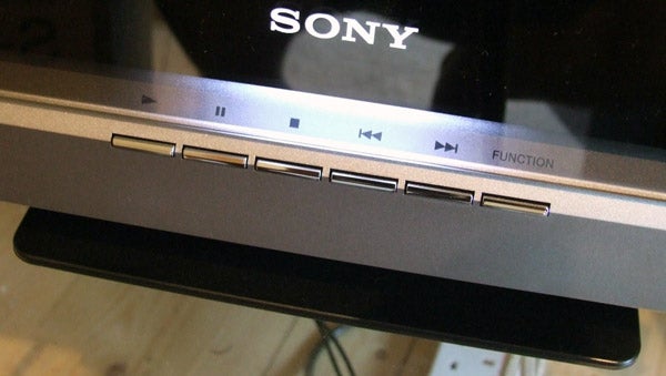 Close-up of Sony DAV-F200 Home Cinema System control panel.
