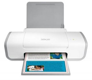 Lexmark Z2320 Inkjet Printer printing a color document.