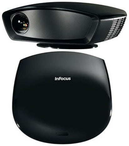 InFocus X10 DLP Projector on white background.