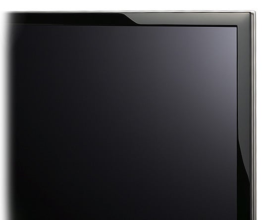 Close-up of Sharp Aquos LC-52X20E 52-inch LCD TV corner.Close-up of Sharp Aquos LC-52X20E LCD TV corner detail.