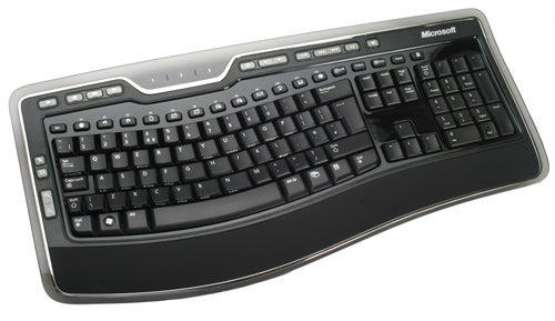 Microsoft Wireless Laser Desktop 7000 keyboard on white backgroundMicrosoft Wireless Laser Desktop 7000 keyboard on white background.