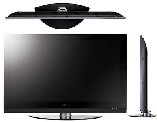 LG 42PG6000 plasma TV from front, top, and side views.