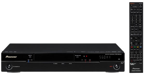 Pioneer DVR-560HX DVD Recorder and its remote control.Pioneer DVR-560HX DVD/HDD Recorder with remote control.