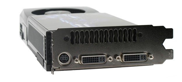 nVidia GeForce GTX 260 graphics card rear view showing ports.nVidia GeForce GTX 260 graphics card showing ports