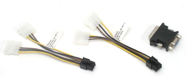 Power cables and adapter for NVIDIA GeForce GTX 260.