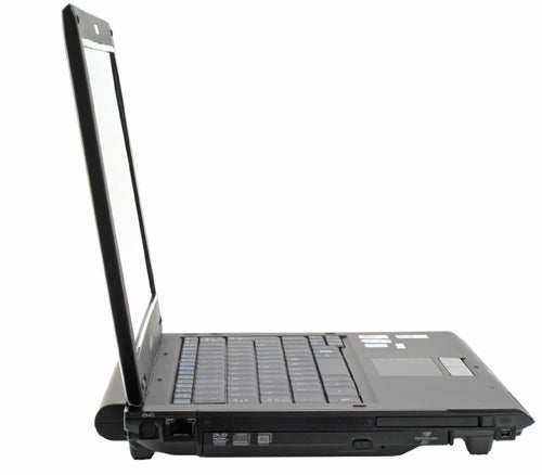 Side view of an open Samsung Q45 HSDPA Notebook.