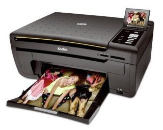 Kodak ESP 5 printer with a photo printout and LCD preview.