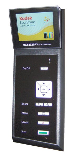 Kodak ESP 5 printer control panel and screen.Kodak ESP 5 printer control panel and display screen.
